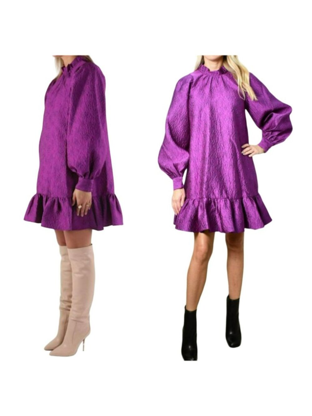 Ulla Johnson $1145 Victorian Ruffle Neck Babydoll Cocktail Dress - Picture 4 of 16